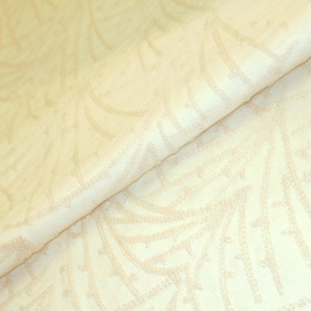 Jubilee Pearl/Natural Off White Embroidered Fabric